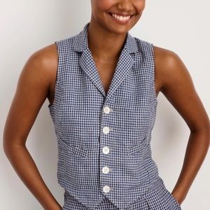 Alex Mill Women’s Mathilde Gingham Check Lined Vest Size Small S